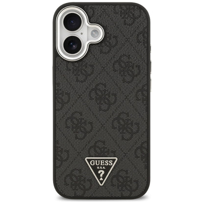 Capa MagSafe para Apple iPhone 17, Guess, Logo Triângulo 4G, Preta Prateada