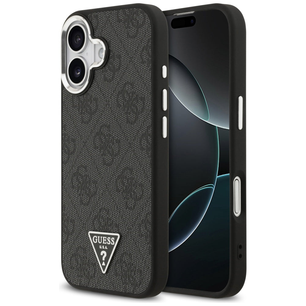 Capa MagSafe para Apple iPhone 17, Guess, Logo Triângulo 4G, Preta Prateada