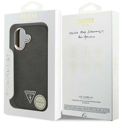 Capa MagSafe para Apple iPhone 17, Guess, Logo Triângulo 4G, Preta Prateada