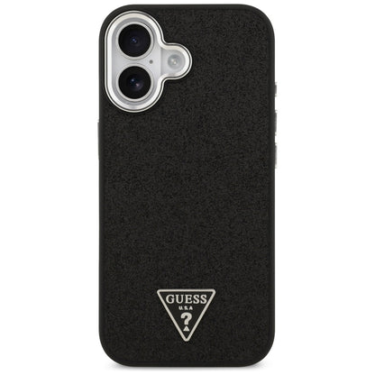 Capa MagSafe para Apple iPhone 17, Guess, Glitter Triangle Logo, Preta