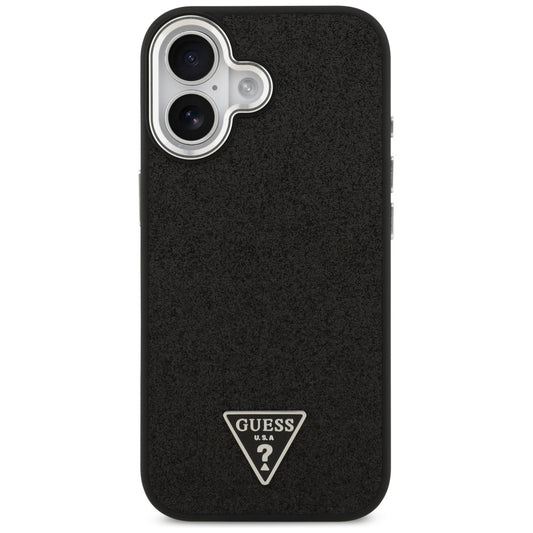 Capa MagSafe para Apple iPhone 17, Guess, Glitter Triangle Logo, Preta