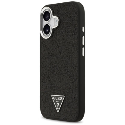 Capa MagSafe para Apple iPhone 17, Guess, Glitter Triangle Logo, Preta