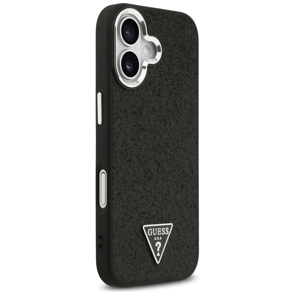 Capa MagSafe para Apple iPhone 17, Guess, Glitter Triangle Logo, Preta