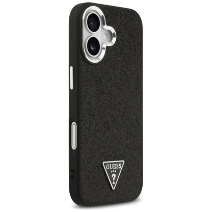 Capa MagSafe para Apple iPhone 17, Guess, Glitter Triangle Logo, Preta