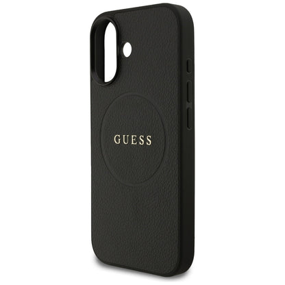 Capa MagSafe para Apple iPhone 17, Guess, Grained Gold Ring, Preta