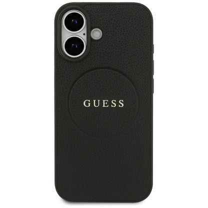 Capa MagSafe para Apple iPhone 17, Guess, Grained Gold Ring, Preta
