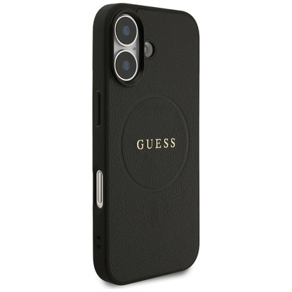 Capa MagSafe para Apple iPhone 17, Guess, Grained Gold Ring, Preta