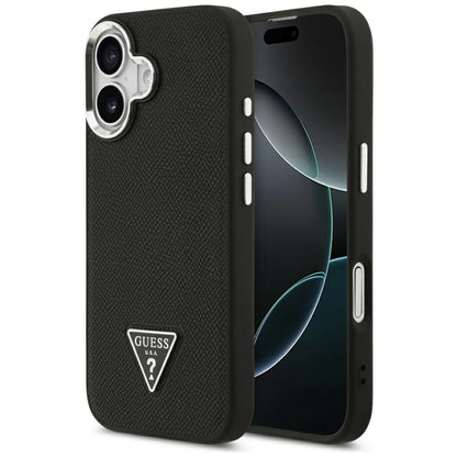 Capa MagSafe para Apple iPhone 17, Guess, Logo Triângulo Granulado, Preta