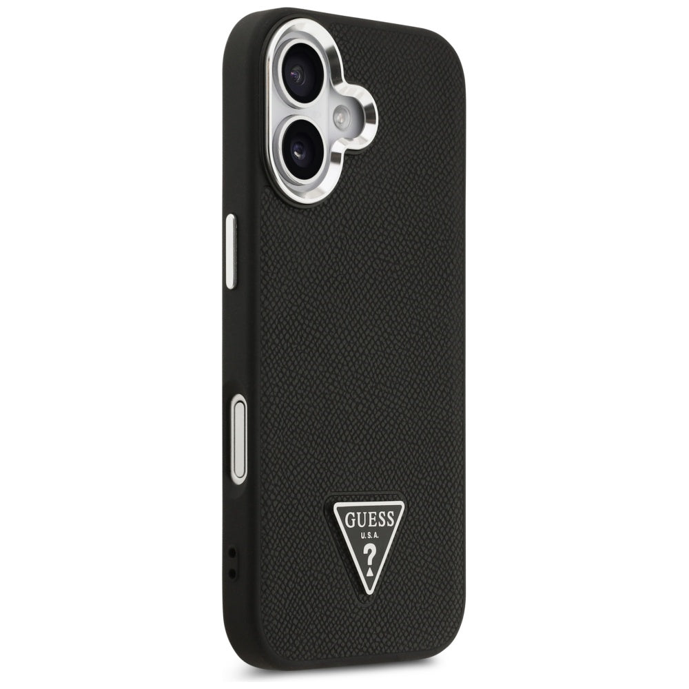 Capa MagSafe para Apple iPhone 17, Guess, Logo Triângulo Granulado, Preta
