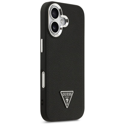 Capa MagSafe para Apple iPhone 17, Guess, Logo Triângulo Granulado, Preta