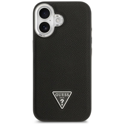 Capa MagSafe para Apple iPhone 17, Guess, Logo Triângulo Granulado, Preta