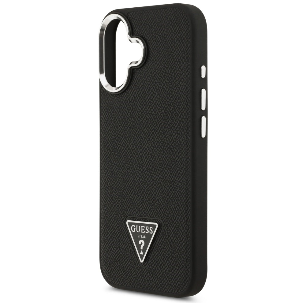 Capa MagSafe para Apple iPhone 17, Guess, Logo Triângulo Granulado, Preta