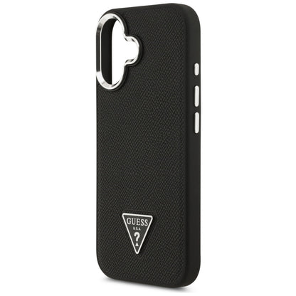Capa MagSafe para Apple iPhone 17, Guess, Logo Triângulo Granulado, Preta
