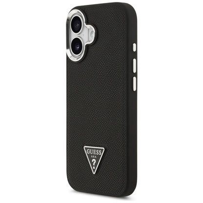 Capa MagSafe para Apple iPhone 17, Guess, Logo Triângulo Granulado, Preta