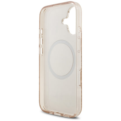 Capa MagSafe para Apple iPhone 17, Guess, IML Flowers Allover Electroplated with Pearl Strap, Preta