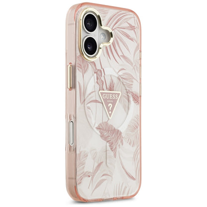 Capa MagSafe para Apple iPhone 17, Guess, Jungle Tonal Triangle, Rosa