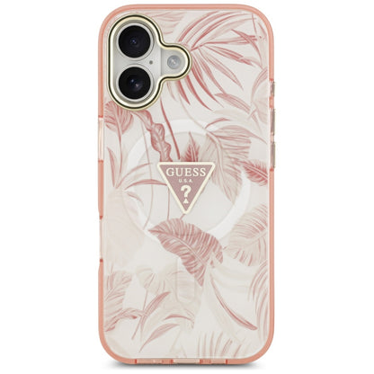 Capa MagSafe para Apple iPhone 17, Guess, Jungle Tonal Triangle, Rosa