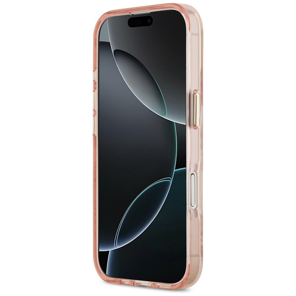 Capa MagSafe para Apple iPhone 17, Guess, Jungle Tonal Triangle, Rosa
