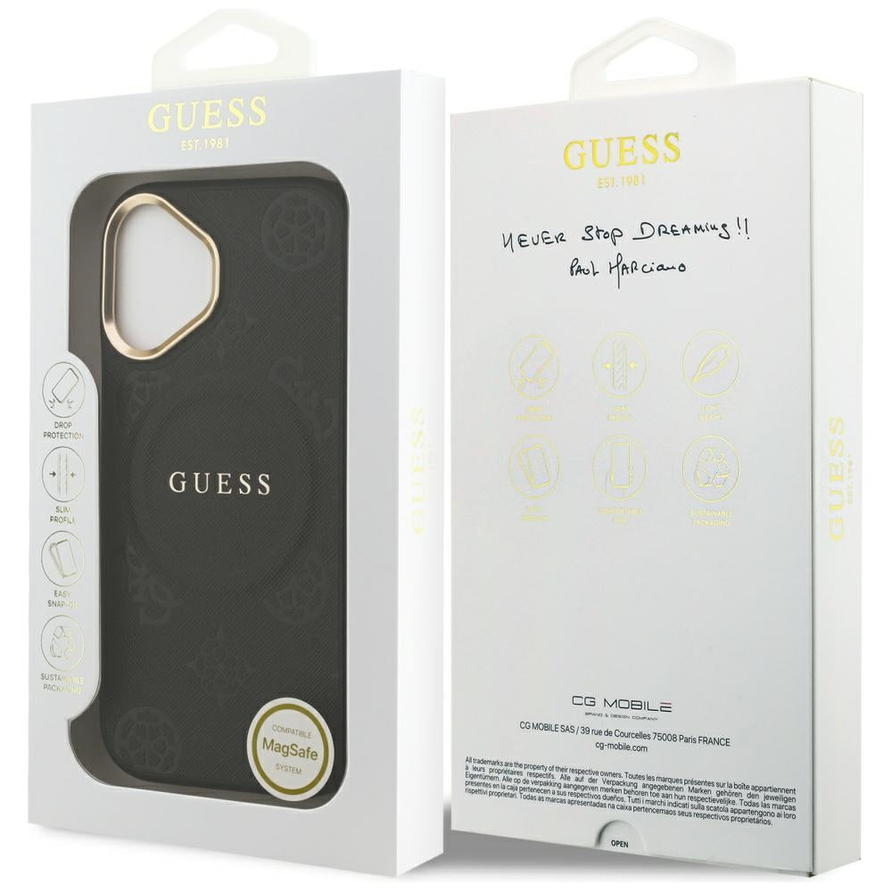 Capa MagSafe para Apple iPhone 17, Guess, Peony Hot Stamp, Preta