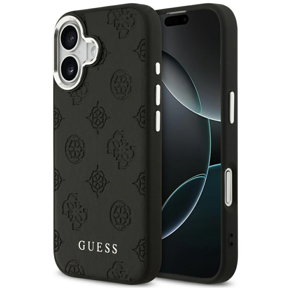 Capa MagSafe para Apple iPhone 17, Guess, Peony Hot Stamp Script, Preta