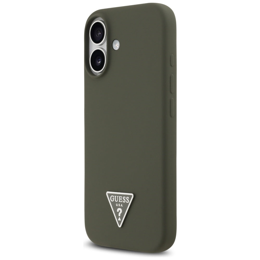 Capa MagSafe para Apple iPhone 17, Guess, Logo Triângulo, Caqui