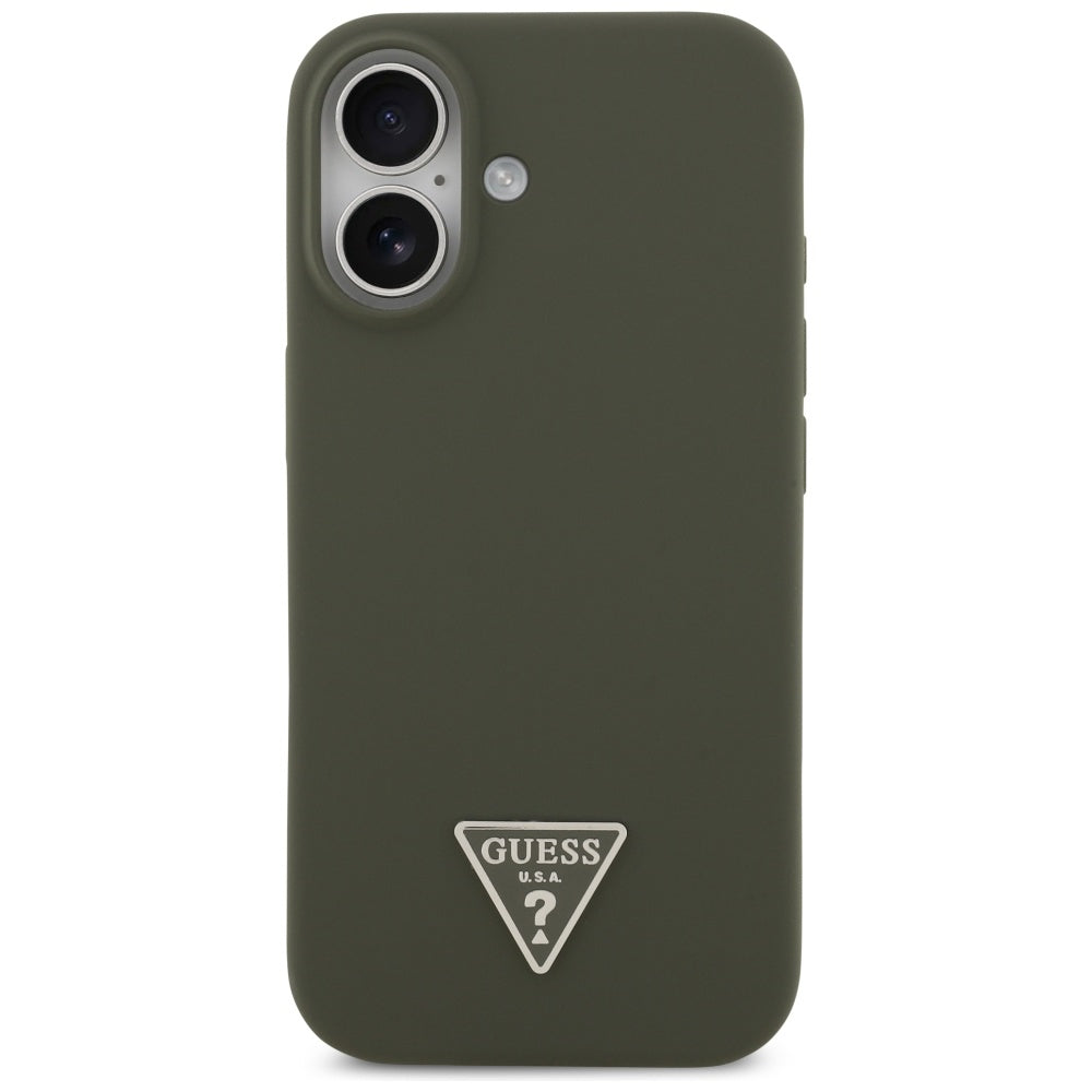 Capa MagSafe para Apple iPhone 17, Guess, Logo Triângulo, Caqui