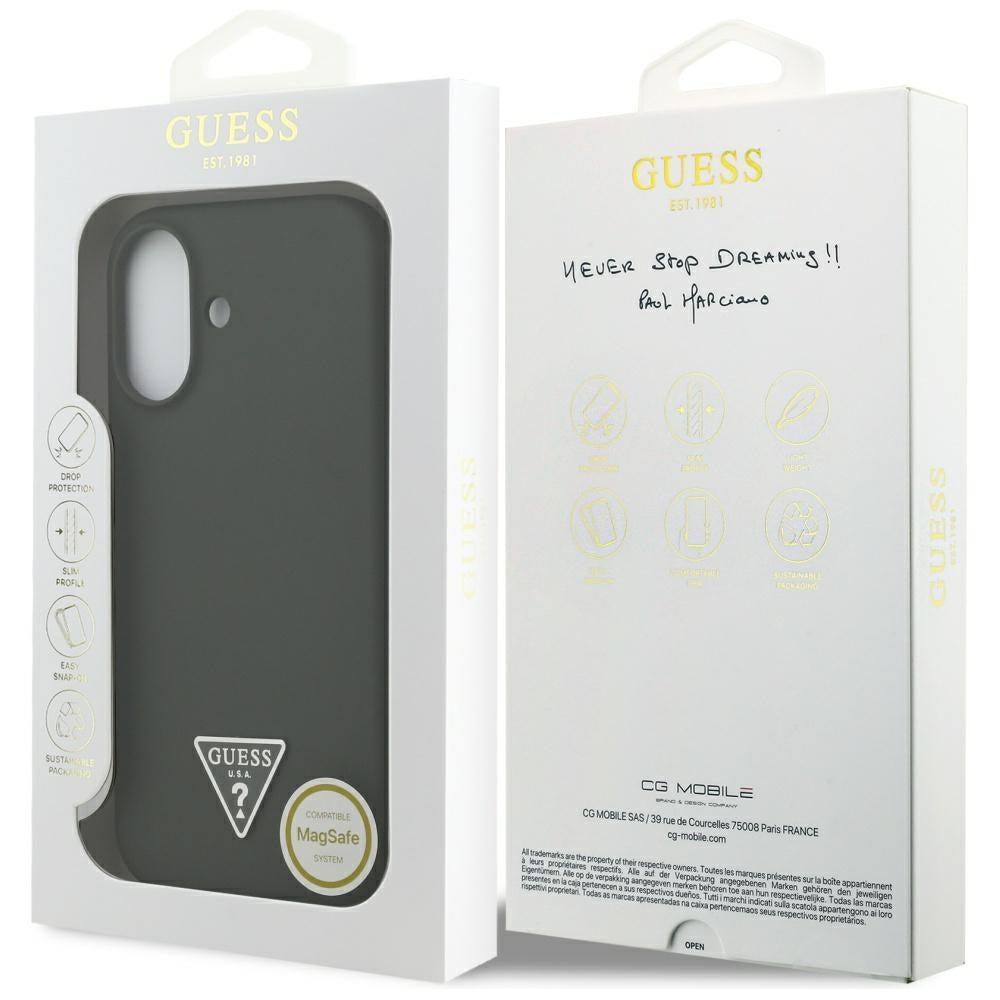 Capa MagSafe para Apple iPhone 17, Guess, Logo Triângulo, Caqui