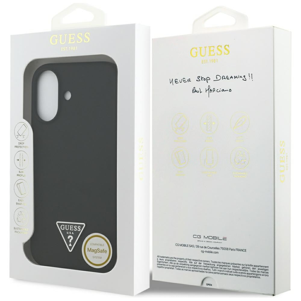 Capa MagSafe para Apple iPhone 17, Guess, Logo Triângulo, Preta