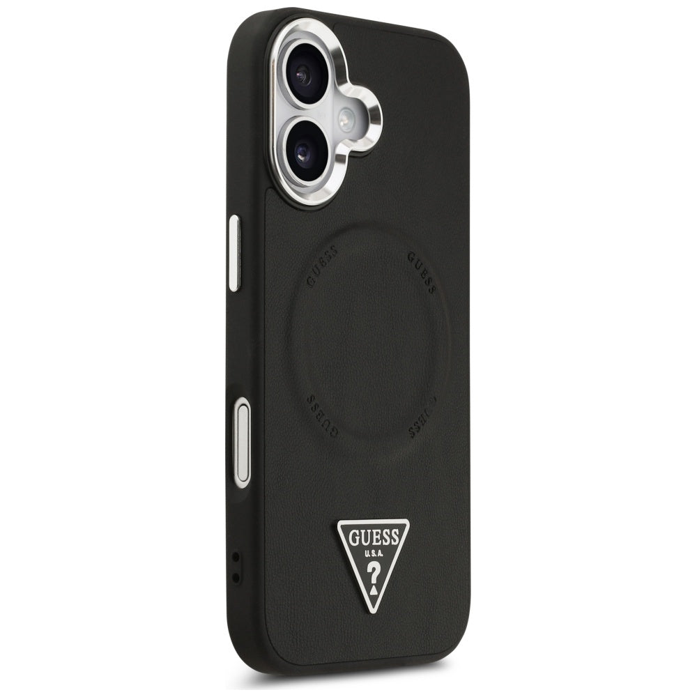 Capa MagSafe para Apple iPhone 17, Guess, Logo Triângulo, Preta Prateada