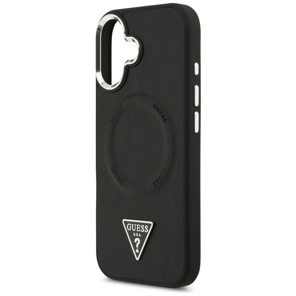 Capa MagSafe para Apple iPhone 17, Guess, Logo Triângulo, Preta Prateada