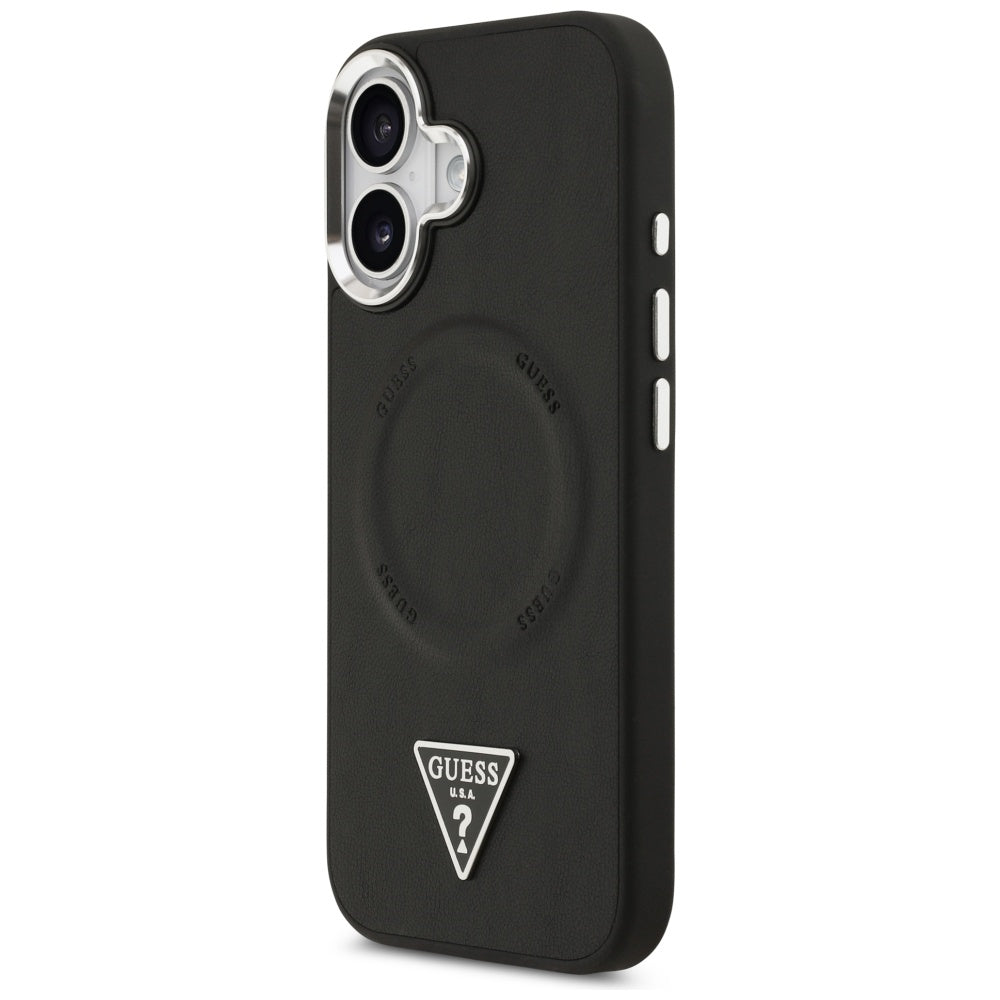 Capa MagSafe para Apple iPhone 17, Guess, Logo Triângulo, Preta Prateada