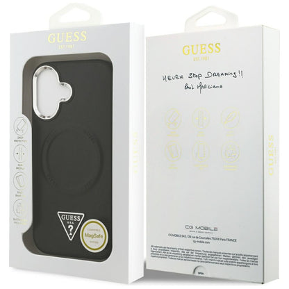 Capa MagSafe para Apple iPhone 17, Guess, Logo Triângulo, Preta Prateada