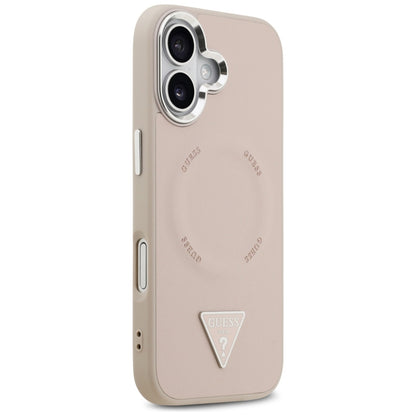Capa MagSafe para Apple iPhone 17, Guess, Logo Triângulo, Rosa Prateado
