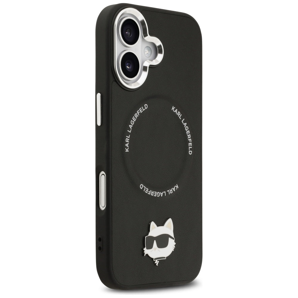 Capa MagSafe para Apple iPhone 17, Karl Lagerfeld, Choupette Pin, Preta