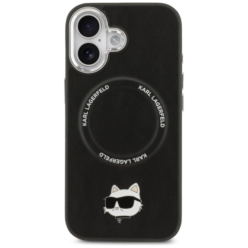 Capa MagSafe para Apple iPhone 17, Karl Lagerfeld, Choupette Pin, Preta