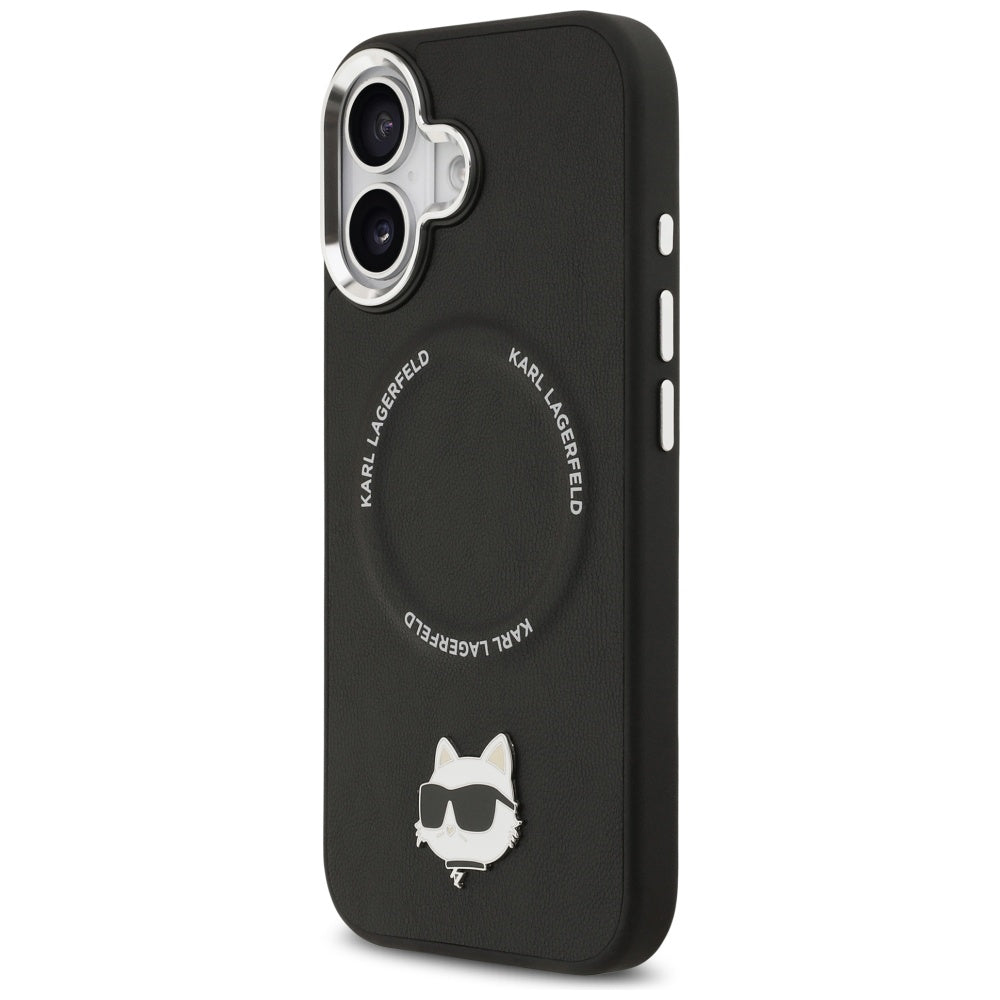 Capa MagSafe para Apple iPhone 17, Karl Lagerfeld, Choupette Pin, Preta