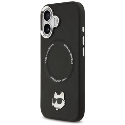 Capa MagSafe para Apple iPhone 17, Karl Lagerfeld, Choupette Pin, Preta