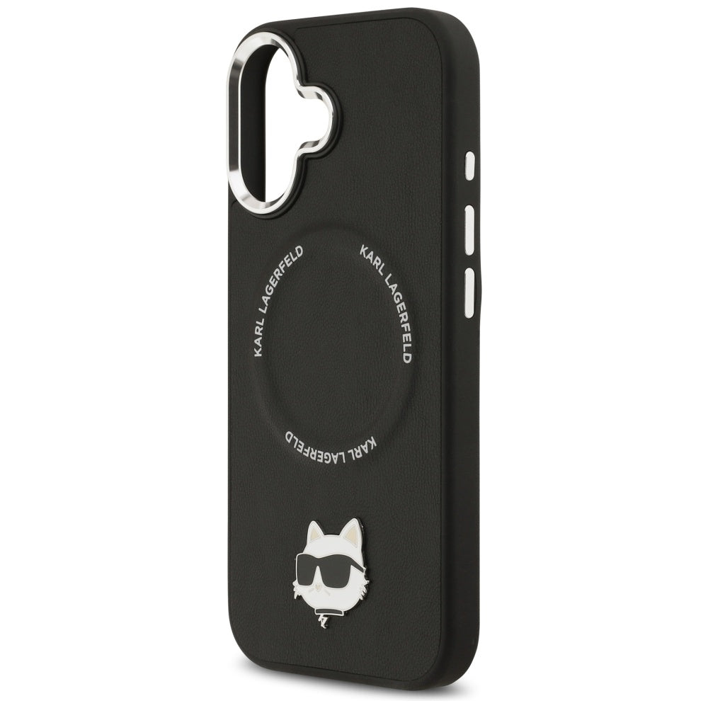 Capa MagSafe para Apple iPhone 17, Karl Lagerfeld, Choupette Pin, Preta