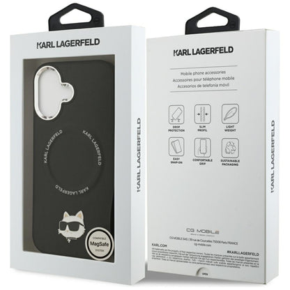 Capa MagSafe para Apple iPhone 17, Karl Lagerfeld, Choupette Pin, Preta
