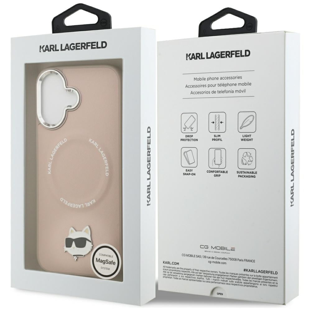 Capa MagSafe para Apple iPhone 17, Karl Lagerfeld, Choupette Pin, Rosa