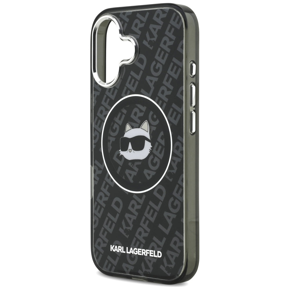 Capa MagSafe para Apple iPhone 17, Karl Lagerfeld, IML Choupette's Head, Preta.