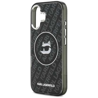 Capa MagSafe para Apple iPhone 17, Karl Lagerfeld, IML Choupette's Head, Preta.