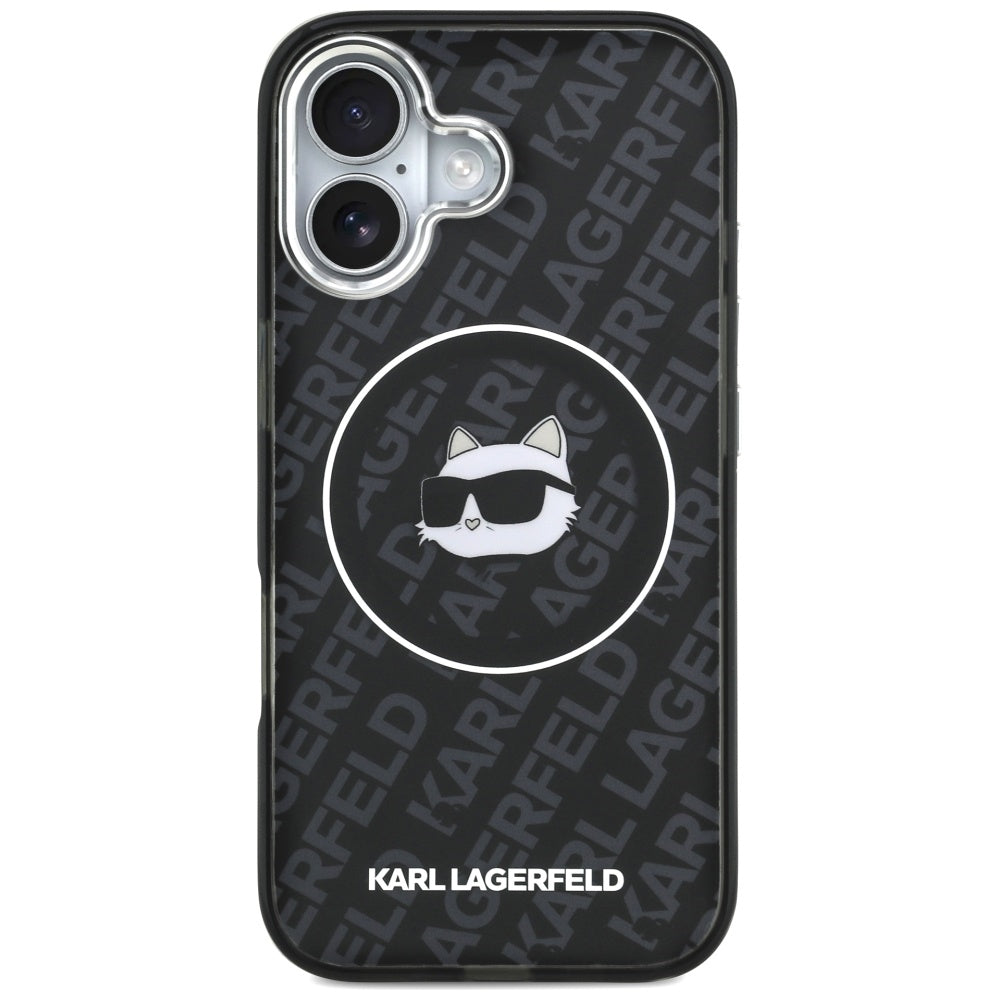Capa MagSafe para Apple iPhone 17, Karl Lagerfeld, IML Choupette's Head, Preta.