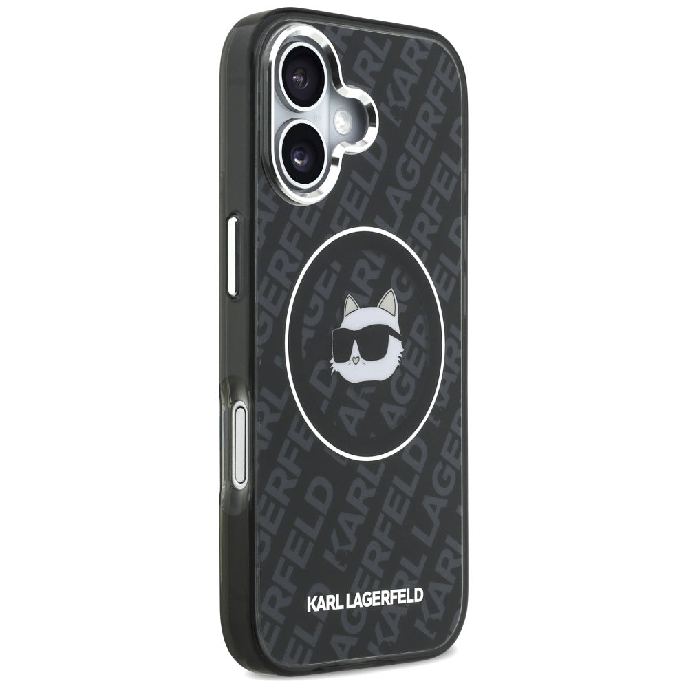 Capa MagSafe para Apple iPhone 17, Karl Lagerfeld, IML Choupette's Head, Preta.