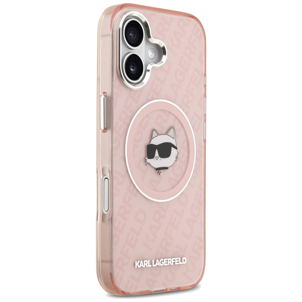 Capa MagSafe para Apple iPhone 17, Karl Lagerfeld, IML Choupette's Head, Rosa
