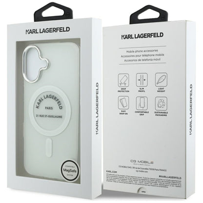 Capa MagSafe para Apple iPhone 17, Karl Lagerfeld, IML Logo RSG, Transparente