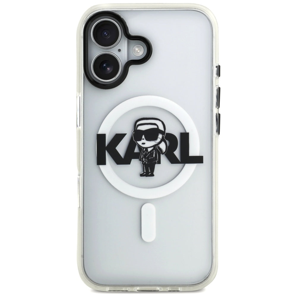 Capa MagSafe para Apple iPhone 17, Karl Lagerfeld, IML Sketch Logo Karl, Transparente