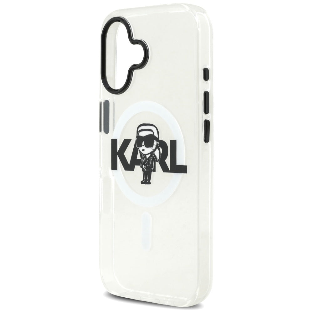 Capa MagSafe para Apple iPhone 17, Karl Lagerfeld, IML Sketch Logo Karl, Transparente