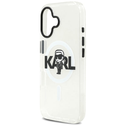 Capa MagSafe para Apple iPhone 17, Karl Lagerfeld, IML Sketch Logo Karl, Transparente