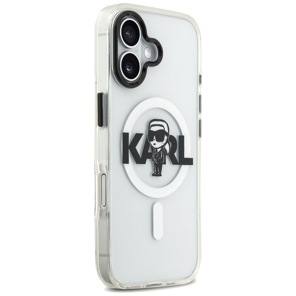 Capa MagSafe para Apple iPhone 17, Karl Lagerfeld, IML Sketch Logo Karl, Transparente